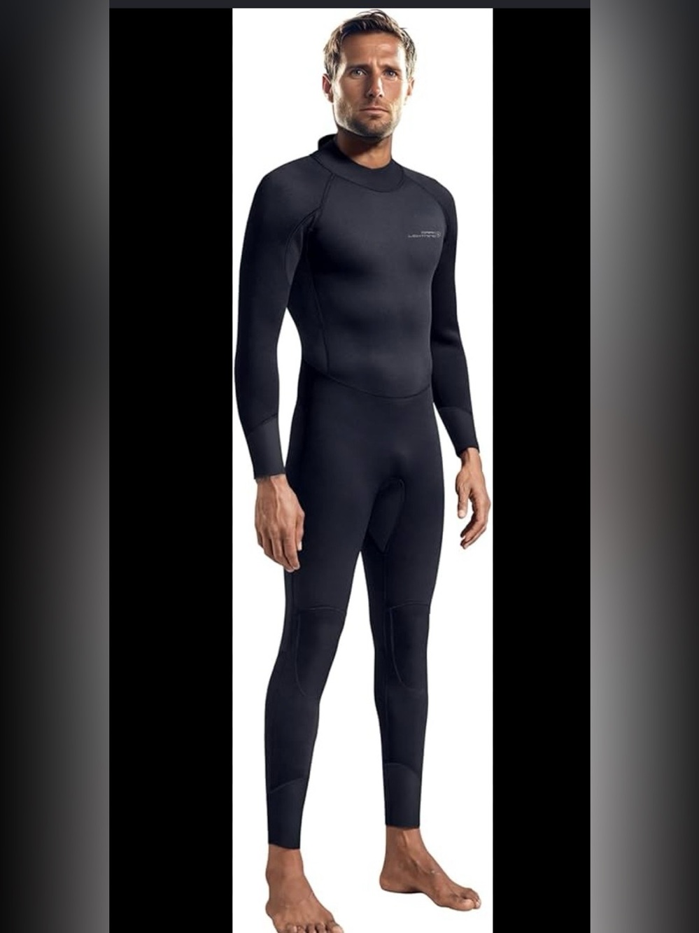 DARK LIGHTNING BLACK UNISEX WETSUIT SIZE ST (SMALL TALL)